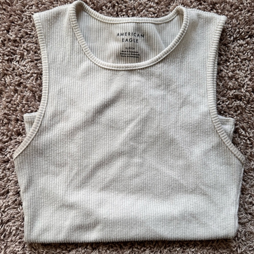 American Eagle Outfitters Off-White Ribbed Bodysuit